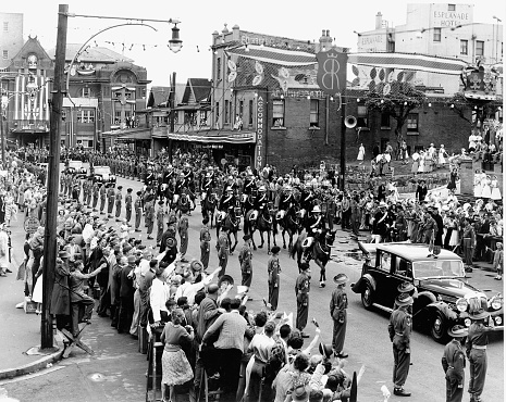 Queen Elizabeth 11 visits the New South Wales town of Newcastle during her 1954 royal visit of Australia.