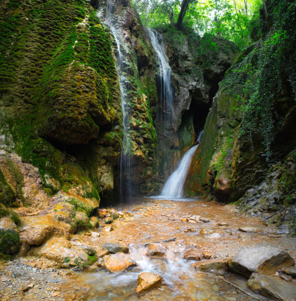 Clear water in the river with rocks