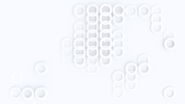 Abstract white circles chain waves background