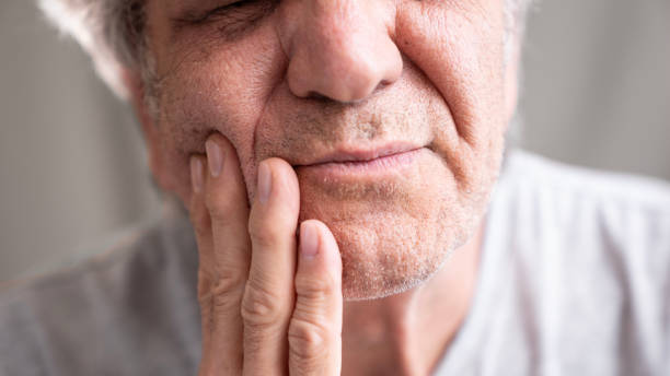 istock Portrait of old man with toothache 1691287296