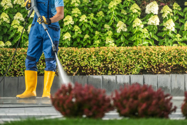 istock Man Pressure Washing Driveway Using Modern Pressure Washer 1691356982