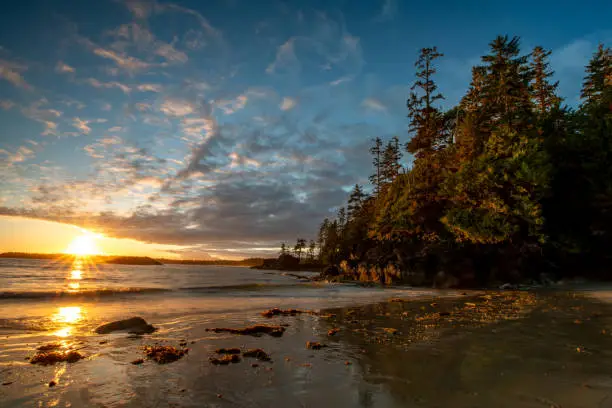 Sunset at Halfmoon Bay, Ucluelet, Vancouver Island, BC Canada