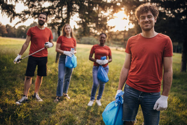 istock Group of volunteers in nature 1691393503