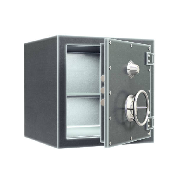 istock Opened bank safe door isolated on white background 1691425514