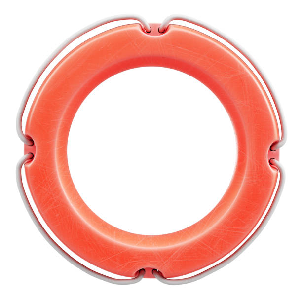 istock Red lifebuoy isolated on white background 1691426549