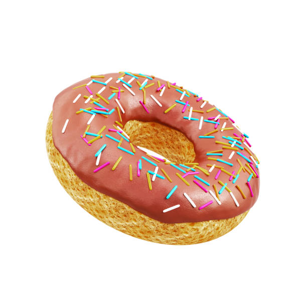 istock Glazed donut with sprinkles isolated on white background 1691444403