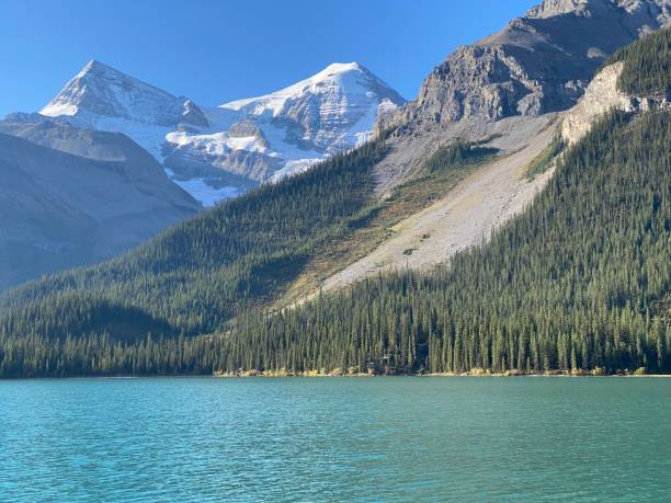 istock Mountain view from Maligne Lake in Jasper National Park 1691456008