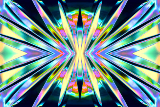 Flash image texture on black background with radial holographic neon metallic glow. Flash image texture on black background with radial holographic neon metallic glow. streaky lights stock pictures, royalty-free photos & images