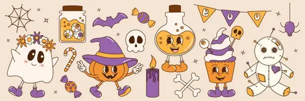 Vector illustration of halloween set 2