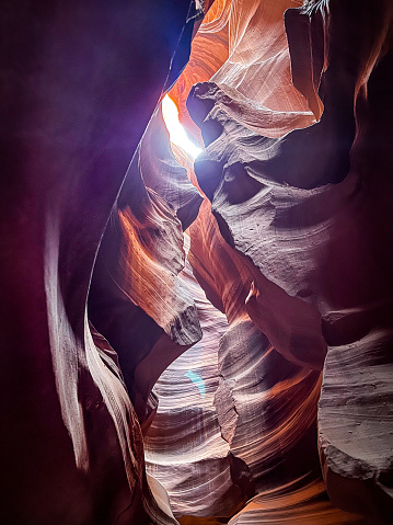 Antelope Canyon is the most photographed slot canyon in the American Southwest. It is located on Navajo land near Page, Arizona.