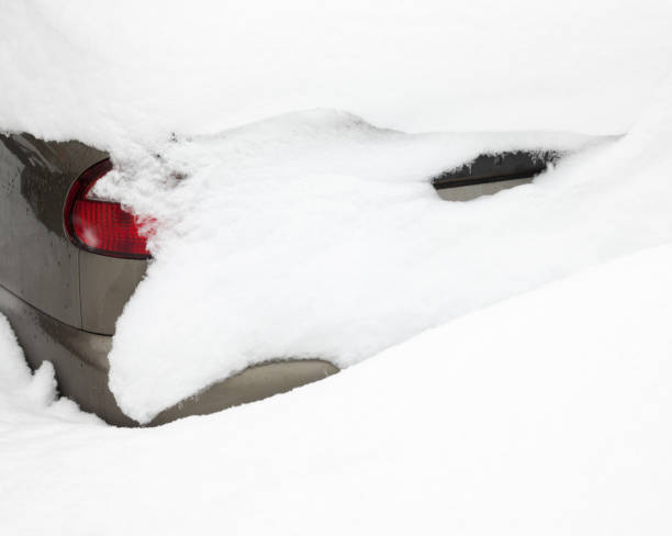 istock Car in the snowdrift on the parking lot 1691485999