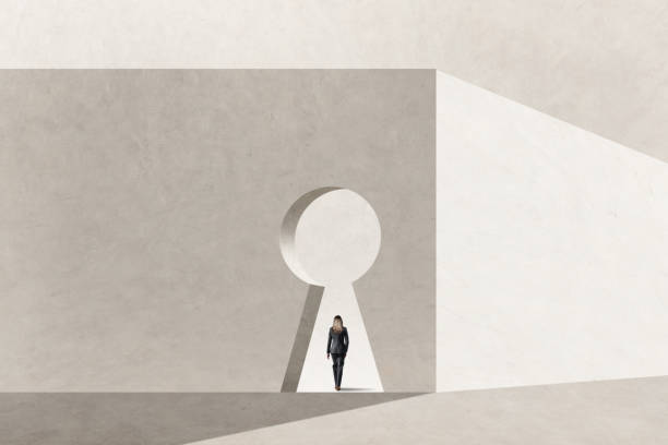 istock Woman Walking Through A Large Keyhole 1691487210