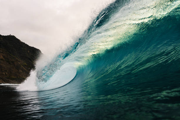 istock Wave breaking on a beach in Canary Islands at sunset 1691537016