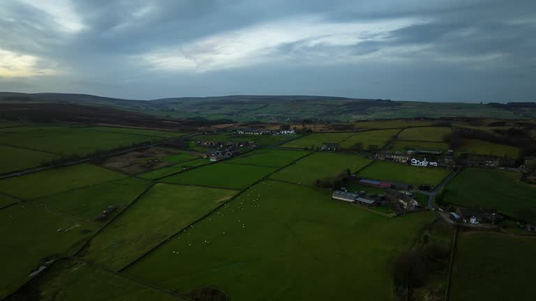 Aerial Time Lapse of Farmland in West Yorkshire