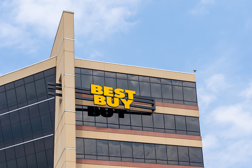 Richfield, MN, USA - May 5, 2023: Best Buy headquarters in Richfield, MN, USA. Best Buy Co. Inc. is an American multinational consumer electronics retailer.