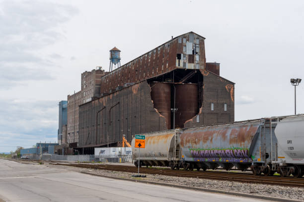 Buffalo, NY, USA - May 23, 2022:  Great Northern Grain Elevator in Buffalo, NY, USA. The Great Northern Elevator is a grain storage facility