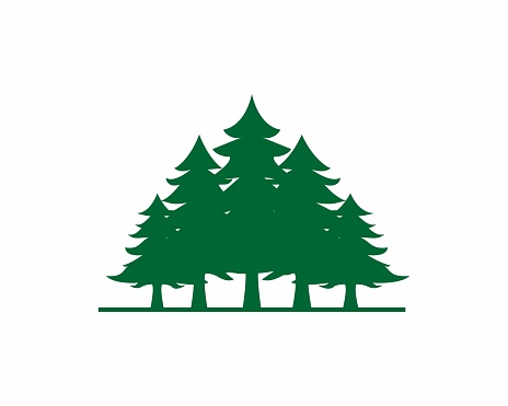 Forest tree silhouette vector logo