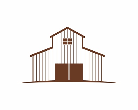 Barn farm silhouette vector illustration