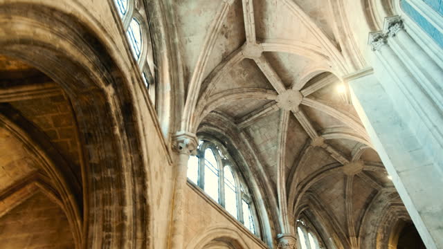 Interior of Lisbon Cathedral, Lisbon, Portugal