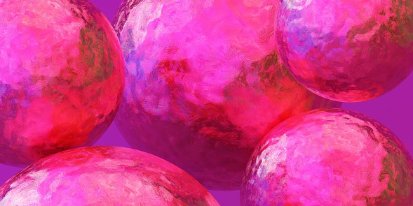 render 3d abstract shiny pink ball