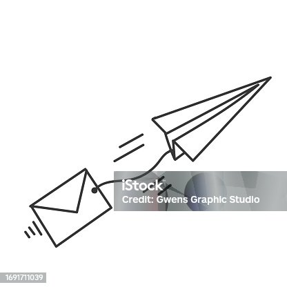 istock hand drawn doodle paper plane holding email illustration 1691711039