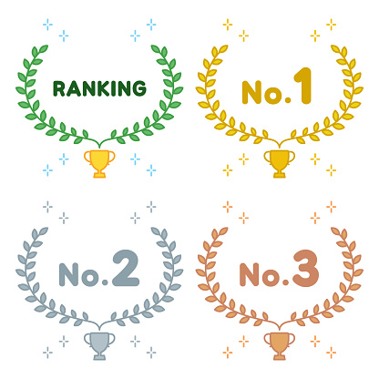 Boxed Ranking Visual Ranking Frame Set Laurel And Championship Cup Stock Illustration ...
