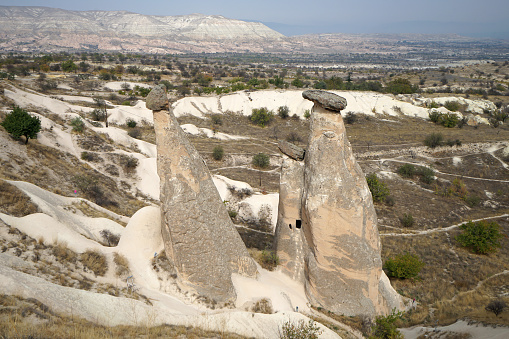 Created by erosion of the rock into strange shapes located on Urgüp, district of Nevsehir- Cappadocia Goreme valley, Turkey