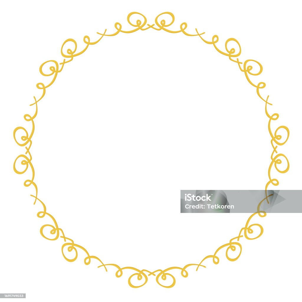 Line Round Examples Filigree Line Element Art Drawn Round Frame Stock Illustration ...