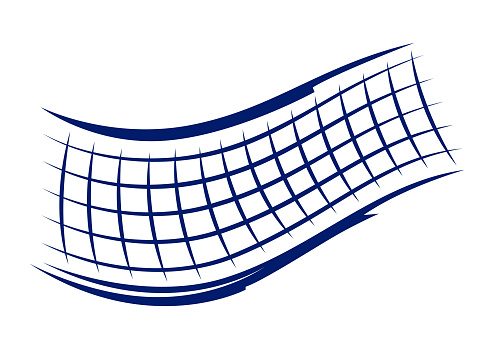 Volleyball net illustration. Sport club item or symbol. Healthy lifestyle object in cartoon style.