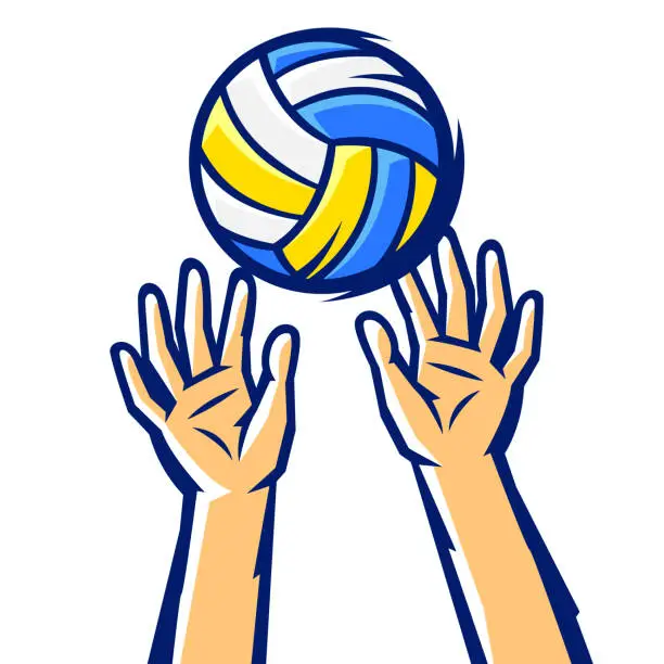 Vector illustration of Volleyball ball illustration. Sport club item or symbol.