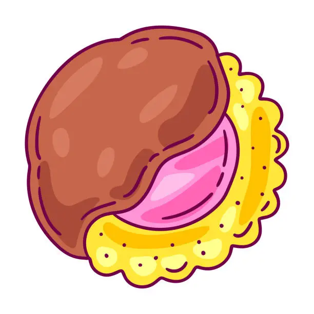 Vector illustration of Sweet cookie illustration. Image for confectionery or candy shop.