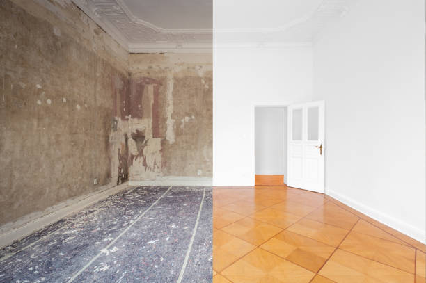 istock apartment room during renovation, before and after restoration /  refurbishment  - 1691820330
