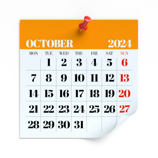 istock October 2024 - Calendar. Isolated on White Background. 3D Illustration 1691831645