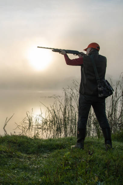 istock Hunter in the nature. Hunting season concept. 1691837734