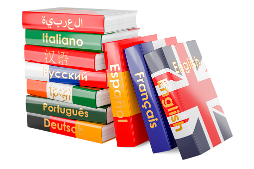 Stack of Books - Color Background - 3D Rendering
