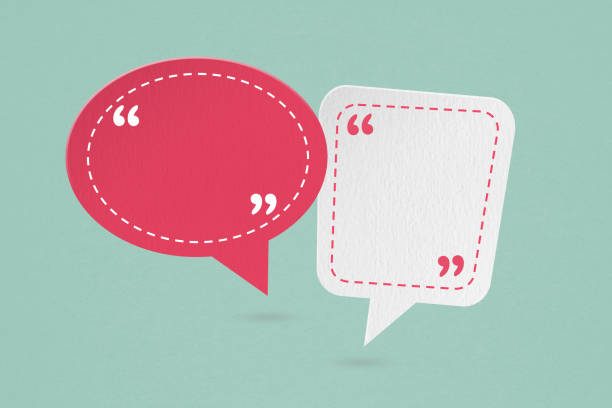 istock For conceptual image about communication and social media, customer feedback, Blank correspondence with quote sign white and pink grunge paper speech bubbles on rough light green paper texture 1691858005