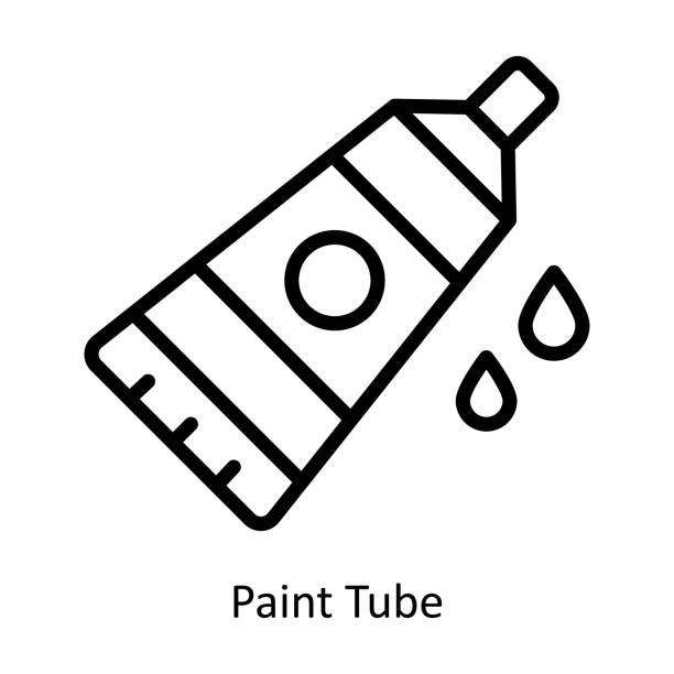 paint tube vektorumriss icon design illustration. grafikdesign-symbol auf weißem hintergrund eps 10-datei - tempera painting tube paint colors stock-grafiken, -clipart, -cartoons und -symbole