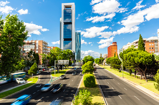 Palacio de Comunicaciones and Cibeles Fountain on the Plaza de Cibeles in Madrid, Spain