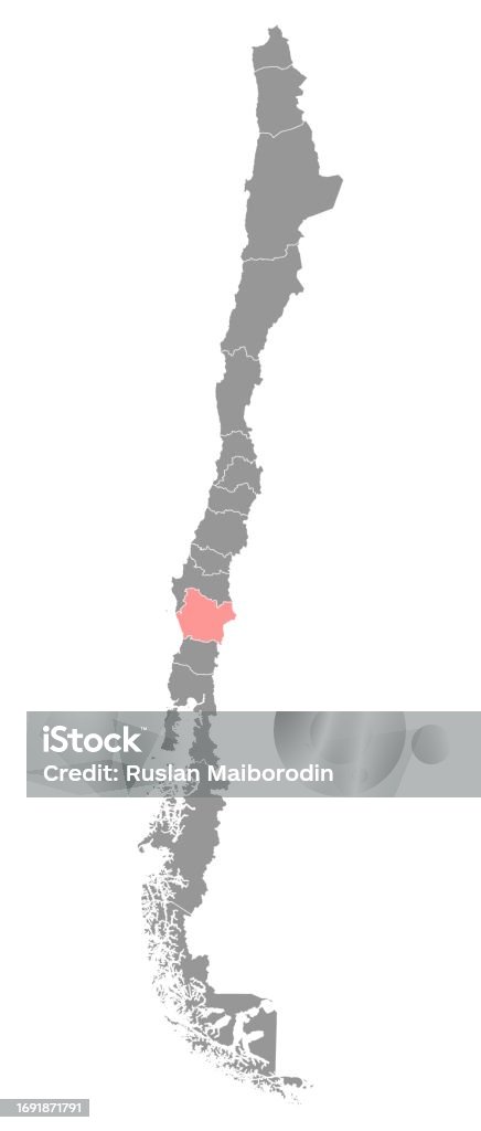 Araucania Region Map Administrative Division Of Chile Stock