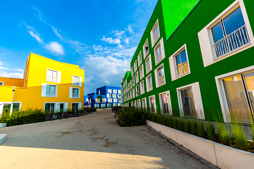 very colorful houses