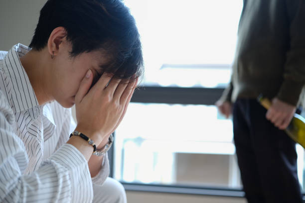istock Desperate man boring with drunk aggressive boyfriend. LGBTQ relationship concept 1691902088