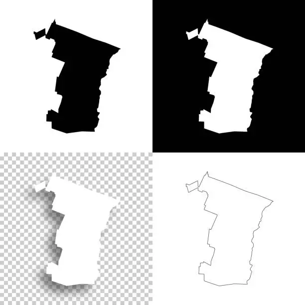 Vector illustration of Windsor County, Vermont. Maps for design. Blank, white and black backgrounds