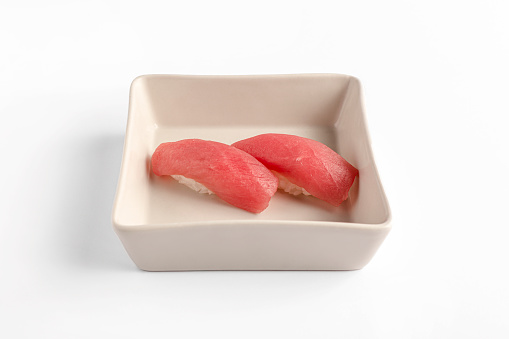 Plate of sushi with tuna