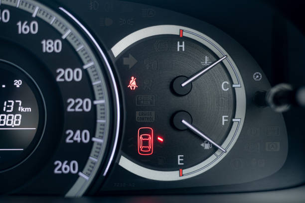 istock Screen display of car status warning light on dashboard panel symbols which show the Seat belt and Open car doors on right side has alert. car safety concept, vehicle check and control. 1691941452