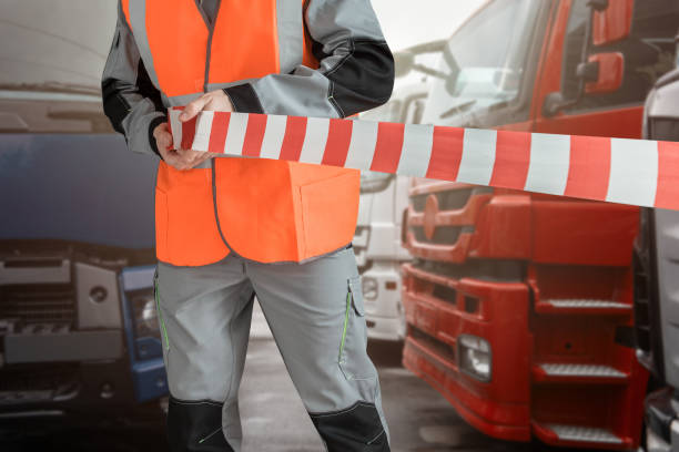 istock Different semi trucks on the truck stop parking 1691945952