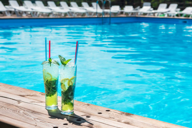 istock Two Mojito cocktail with lime and mint in highball glass 1691945955