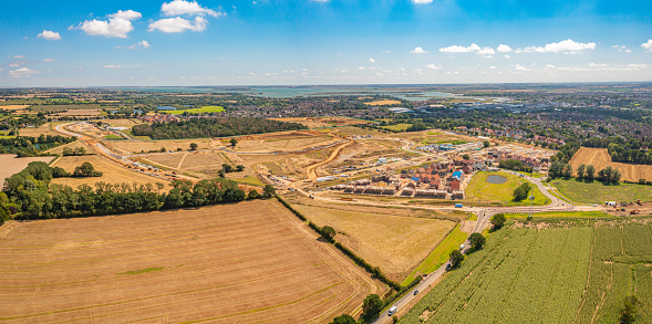 Panoramic view of Erfurt, Germany. Landscape photography of capital Thuringia, Europe.