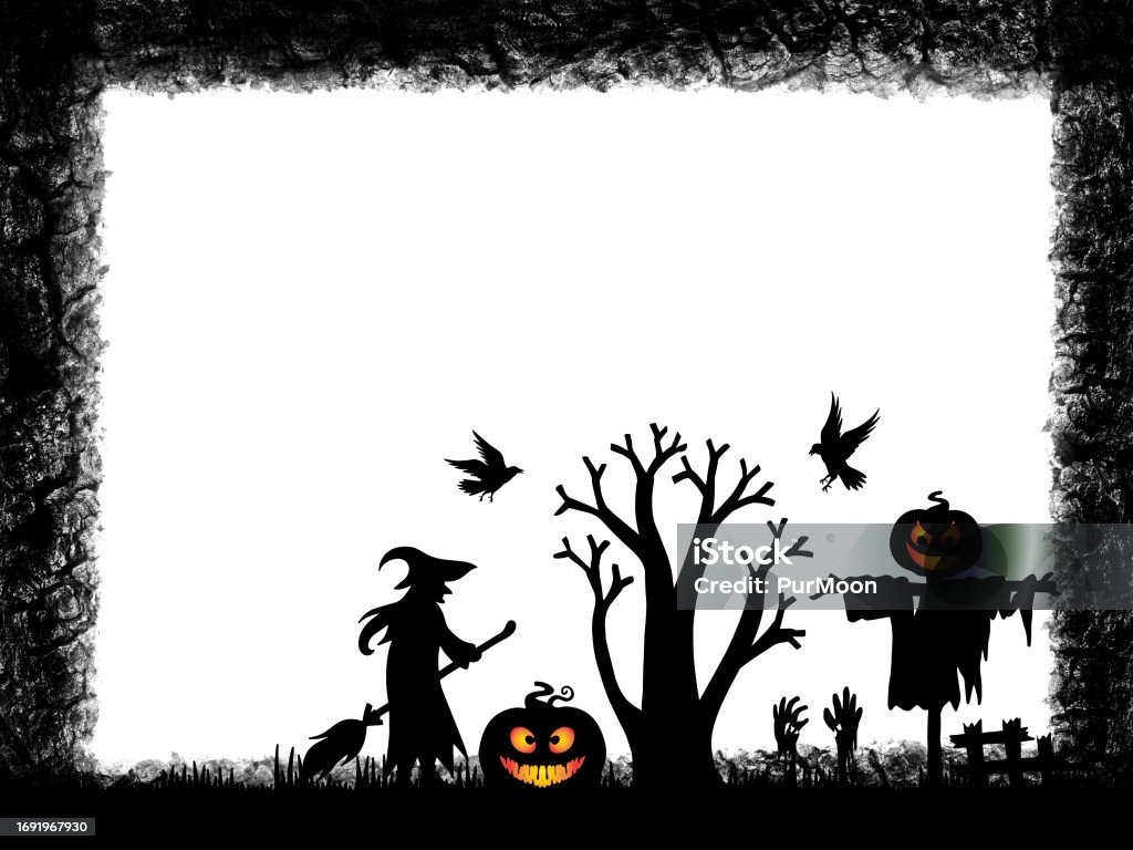 Spooky Frame Spooky Halloween Frame Background Illustration Halloween Frame For ...