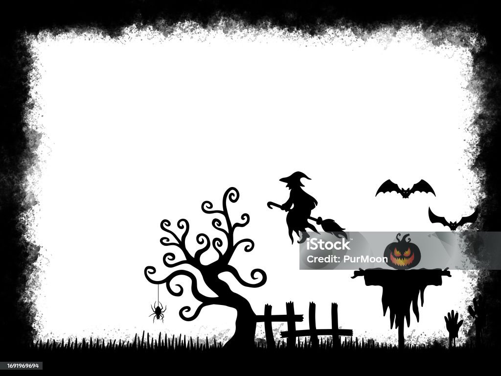 Vector Frame Horror Spooky Halloween Frame Background Illustration Halloween Frame For ...