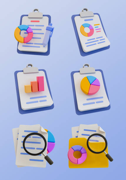 istock 3d minimal data analysis. business planning. financial strategy. set of pie graphs and bar graphs with clipboard. 3d illustration. 1691981227